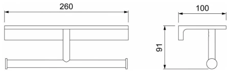 Бумагодержатель двойной с полкой для телефона Timo Selene 12045/03 черный